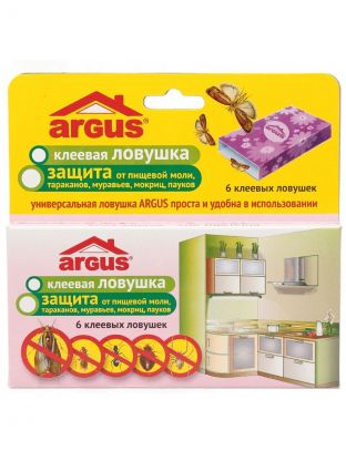 Ловушка клеевая от различных видов насекомых, пластина, 6 шт, универсальный, Argus