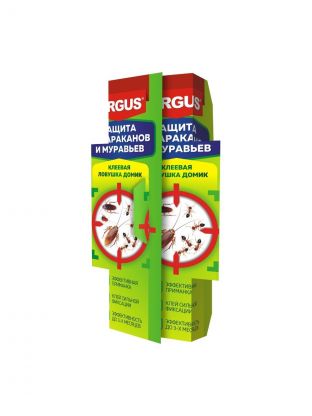Инсектицид от тараканов, муравьев, 10 шт, ловушка клеевая, домик с приманкой, Argus