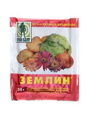 Инсектицид Землин, от проволочника, от проволочника и почвообит вредителей, гранулы, 30 г, ГБ, Green Belt