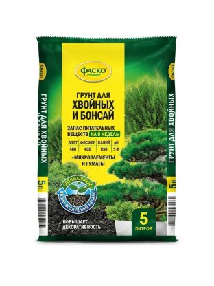 Грунт Цветочное Счастье, для хвойных и бонсай, 5 л, Фаско