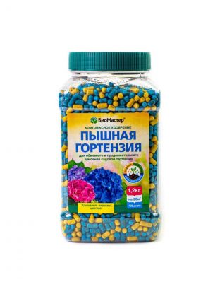 Удобрение Пышная гортензия, комплексное, минеральное, гранулы, 1200 г, БиоМастер