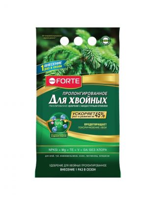 Удобрение Хвойное, пролонгированное с биодоступным кремнием, минеральное, гранулы, 2.5 кг, Bona Forte