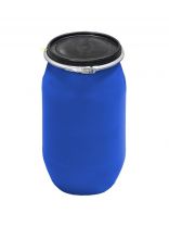 Бочка пластик, пищевая, 127 л, круглая, съемная крышка с металлическим хомутом, цветная, ЗТИ