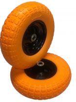 Колесо для тачки полиуретан PU, не симметричная ступица, 4.00-6, втулка D20 мм, Mawipro