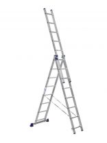 Лестница 3 секции, 8 ступеней, алюминий, 5.06 м, 150 кг, Alumet, 5308