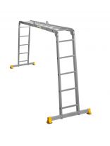 Лестница шарнирная 4 секции, 18 ступеней, алюминий, 5.23 м, 150 кг, Alumet, Т445