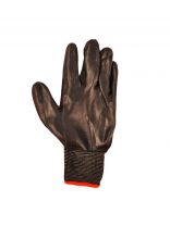 Перчатки полиэстер, нитриловый облив, без рисунка, черная основа, Люкс