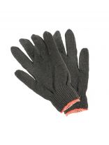 Перчатки х/б, без покрытия, без рисунка, 7.5 класс вязки, 5 нитей, черная основа, Люкс