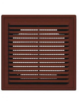 Решетка вентиляционная пластик, разъемная, 180х250 мм, с сеткой, коричневая, Viento, 1825ВР