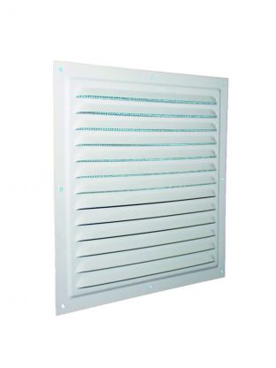 Решетка вентиляционная металл, 300х300 мм, с сеткой, белая, Viento, РМ3030