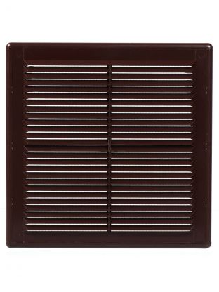 Решетка вентиляционная ABS пластик, разъемная, 250х250 мм, с сеткой, коричневая, Event, 2525Р