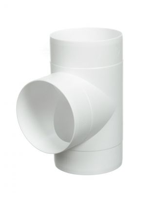 Тройник вентиляционный пластик, установочный диаметр 125 мм, Event, 125 ТП