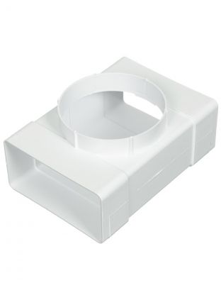 Тройник вентиляционный пластик, установочный диаметр 100 мм, 60х120 мм, Event, 60120ТФ100П