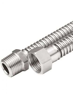 Подводка для газа 1/2''х3 м, г-ш, сильфон, AquaLink