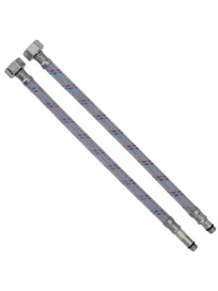 Подводка для воды М10-1/2"х0.3 м, пара, латунь, полимер, AquaLine