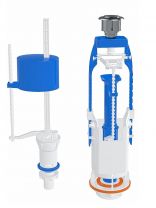 Арматура для бачка унитаза нижняя, 1/2", кнопочная, хром, Aquanova, 4143