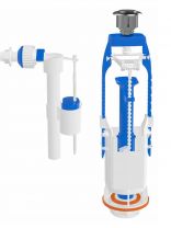 Арматура для бачка унитаза боковая, 1/2", кнопочная, хром, Aquanova, 4146