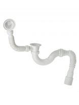 Сифон для ванны, 40х40/50, полипропилен, с переливом, Unicorn, S32P