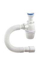 Сифон для мойки, 1" 1/2, 40х40/50, полипропилен, с выпуском, с гофрой, Orio, А-72059