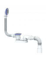 Сифон для ванны, 40х40/50, полипропилен, с переливом, Unicorn, S12Р