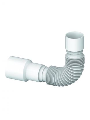 Гофра для сифона 400 мм, 40х40/50, полипропилен, Unicorn, D40