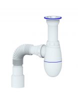 Сифон для мойки, 1" 1/2, 40х40/50, полипропилен, с выпуском, с гофрой, Unicorn, В120