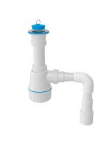 Сифон для мойки, 1 1/2", с выпуском 70мм, с гибкой трубой, Aquanova, 1060 (A0115)