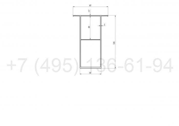 HIS-GU-12582 Направляющая профиль HIS 125х82 (6 м)