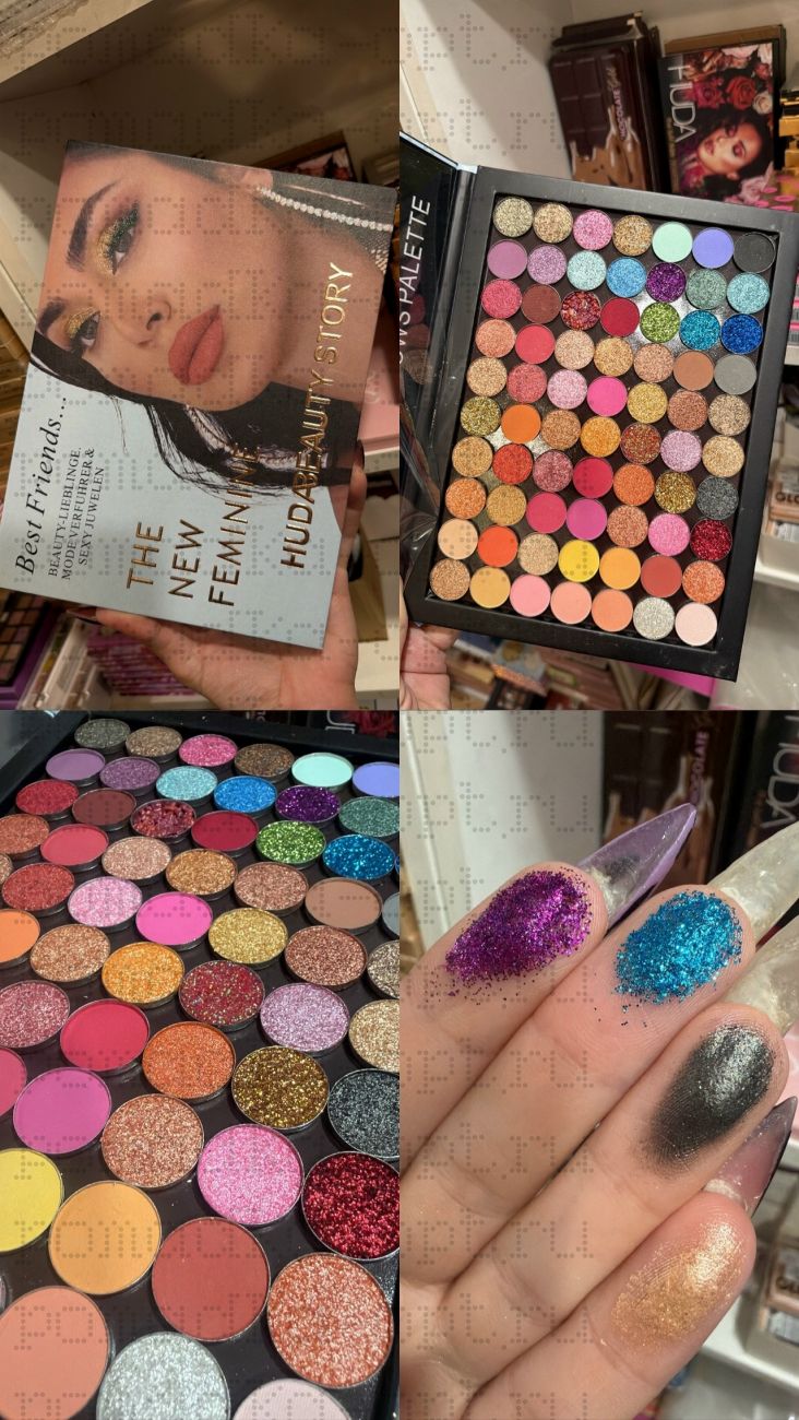 Тени для век, большая палетка с зеркалом, 70 цветов