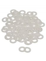 Прокладка уплотнительная 100 шт, 1/2'', 10.5х19 мм, фторопласт, СантехКреп, 2.10.3.Ф