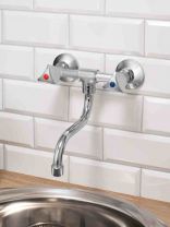 Смеситель для кухни, РМС, с кран-буксой, хром, SL119-361