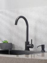 Смеситель для кухни, РМС, с картриджем, черный, SUS124BLK-017F