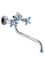 Смеситель для ванны, Эверест, с кран-буксой, голубой, B22-071D