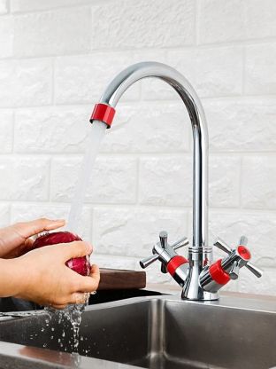 Смеситель для кухни, Frud, с кран-буксой, красный, R49118-10