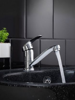 Смеситель для раковины, РМС, короткий излив, с картриджем, хром, SL85-004FBS-15