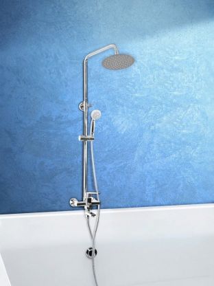 Душевая система Juguni, короткий излив, с картриджем, с тропическим душем, 0402.784