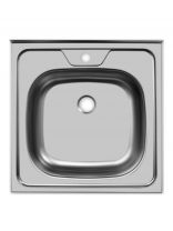 Мойка кухонная накладная, Ukinox, Стандарт, нержавеющая сталь, 500х500х150 мм, STD500.500 ---4C 0C