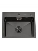 Мойка кухонная врезная, Diadonna, нержавеющая сталь, 500х400х200 мм, серый графит, DS5040B