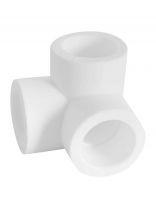 Тройник двухплоскостной, полипропилен, d25 мм, белый, РосТурПласт