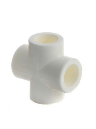 Крестовина 1-плоскостная, полипропилен, d20 мм, белая, Valfex