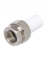 Муфта разъемная ниппельная, полипропилен, d25х3/4", внутренняя резьба, белая, РосТурПласт