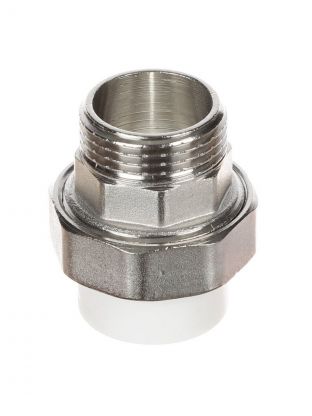 Муфта разъемная полипропилен, d32х3/4", наружная резьба, белая, Valfex