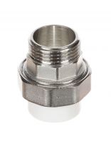 Муфта разъемная полипропилен, d20х3/4", наружная резьба, белая, Valfex