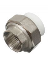 Муфта разъемная полипропилен, d25х1/2'', внутренняя резьба, белая, Valfex