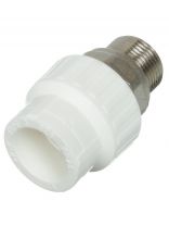 Муфта разъемная полипропилен, d25х3/4", наружная резьба, для радиатора, белая, РосТурПласт