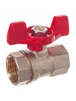 Кран для воды, 1/2'', г-г, ручка-бабочка, PN25, РосТурПласт