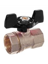 Кран для воды, 1", г-г, ручка-бабочка, индивидуальная упаковка, PN40, РосТурПласт