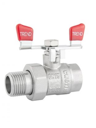 Кран для воды с американкой 3/4", прямой, ручка-бабочка, ProFactor