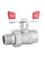 Кран для воды с американкой 3/4", прямой, ручка-бабочка, ProFactor