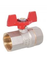 Кран для воды, 3/4", г-г, ручка-бабочка, PN25, РосТурПласт